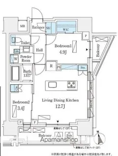 シーズンフラッツ浅草六丁目【6階】の間取り