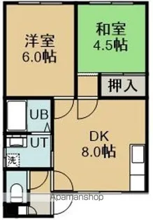 蘭ハイツ3号【2F左号室】の間取り