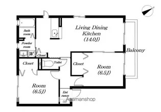 シャーグリーン【B102号室】の間取り