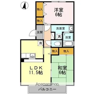 ニューハピニスB棟【2階】の間取り