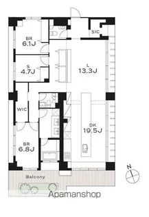 THE GRANDUO YOGA【3階】の間取り