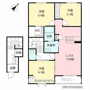 ソラーナぎおん【C202号室】の間取り