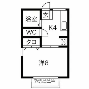 ピュア新宿【101号室】の間取り