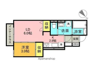 BELLE LEAD ROOTS(ベルリードルーツ)【105号室】の間取り