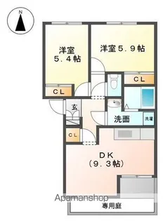 メモリアルパレス岩倉【1階】の間取り