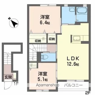 グリーンレジデンスE【202号室】の間取り