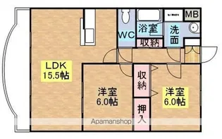 ラフィネ中里Ⅱ【101号室】の間取り