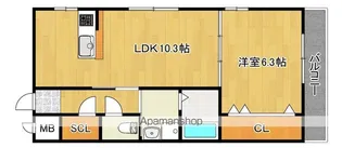 グリーンフィールズ北花田【205号室】の間取り
