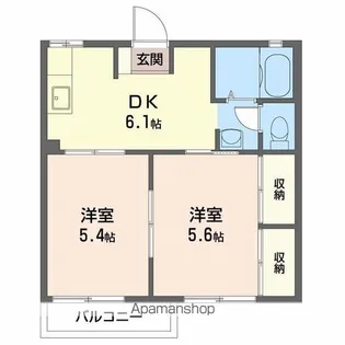 ヒルサイドテラス安積山B【1階】の間取り