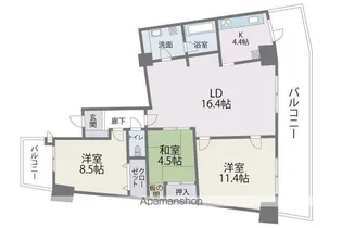 アイランドシティインフィニガーデン イースト棟【5階】の間取り