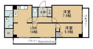 二軒茶屋グランドハイツ【4階】の間取り