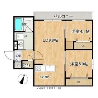 ALESIA北円山【4階】の間取り