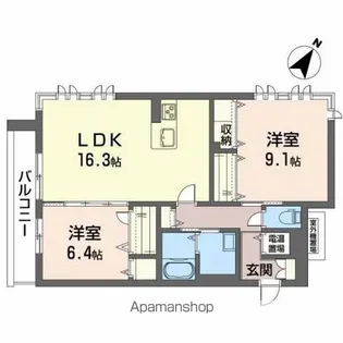フォーブール馬場町【2階】の間取り