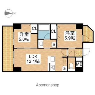 SーRESIDENCE高岳ARDENT【1203号室】の間取り