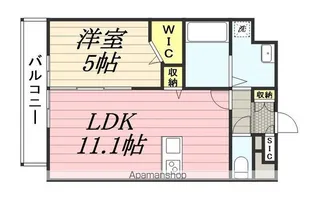 フェリシエ久留米【303号室】の間取り