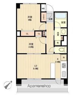 グラディート町田【705号室】の間取り