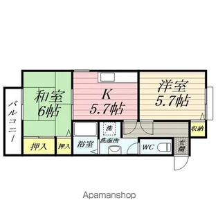 神奈川県横浜市磯子区田中1丁目【アパート】の間取り