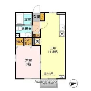 グランドハイデンス B【2階】の間取り