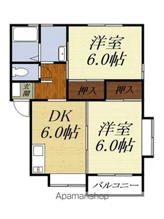 ハイツヴァイオレット【2階】の間取り