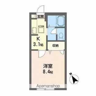 ドゥジェームコートヤマダ【1階】の間取り