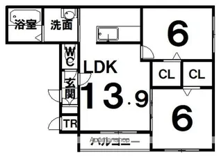 仮)西17南36AP【205号室】の間取り