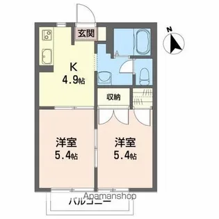 フレグランス逢瀬Ⅱ【101号室】の間取り