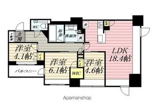 シェフルール横濱鶴見【9階】の間取り