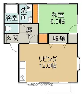 岩間シティハウス 虹の棟【202号室】の間取り