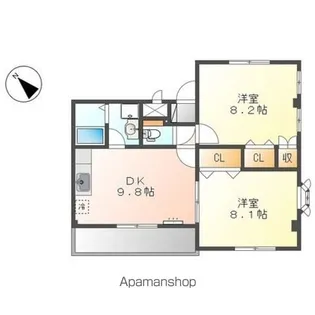 ドルチェ井上 弐番館【201号室】の間取り