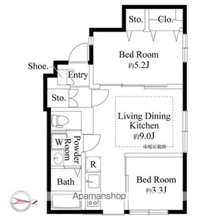 ウッドクレスト東高円寺レジデンス【102号室】の間取り