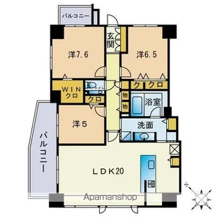 デュオフラッツ大濠西【2階】の間取り