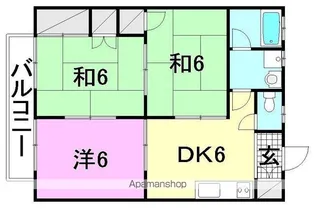 コーポマツイ【102号室】の間取り