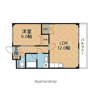 レークサイド大将軍【303号室】の間取り