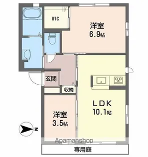 シャーメゾンアデッソ【1階】の間取り