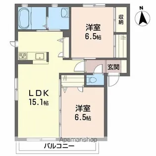 グランマスト古川北 A棟【2階】の間取り