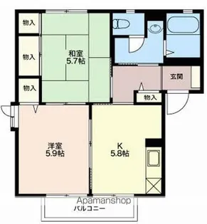 フレグランス一由ⅡB棟【1階】の間取り