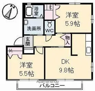 シャーメゾン K 弐番館【101号室】の間取り