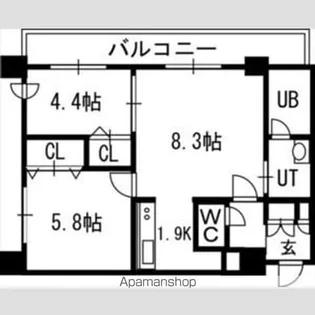 SーFORT豊平三条【8階】の間取り
