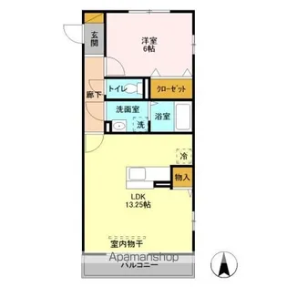 プランドール谷中 A【3階】の間取り