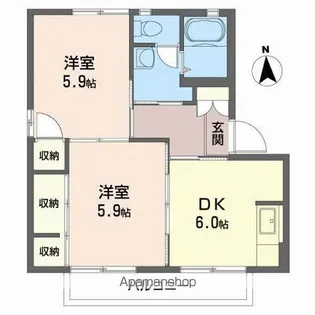 エーデルワイス桜木【1階】の間取り