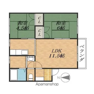 コーポ203【2階】の間取り