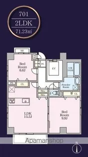 THE MANOR EXELSIOR【7階】の間取り