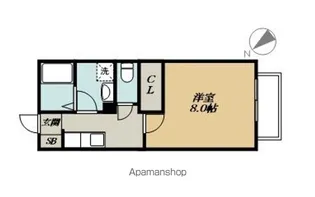 シャンラルジュ【201号室】の間取り