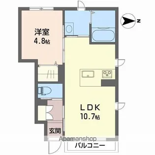 フェリシード ピュ【107号室】の間取り