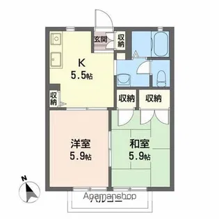 ドミール南光台【2階】の間取り