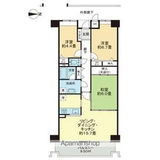 コスモ三滝本町【10階】の間取り