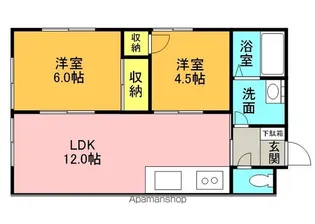 サニーハイツ栄3号棟【105号室】の間取り
