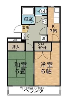 コーポオオタ【101号室】の間取り