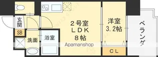 ビガーポリス591同心二丁目Ⅴ【8階】の間取り