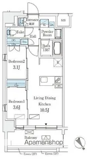 エル・セレーノ横浜【5階】の間取り